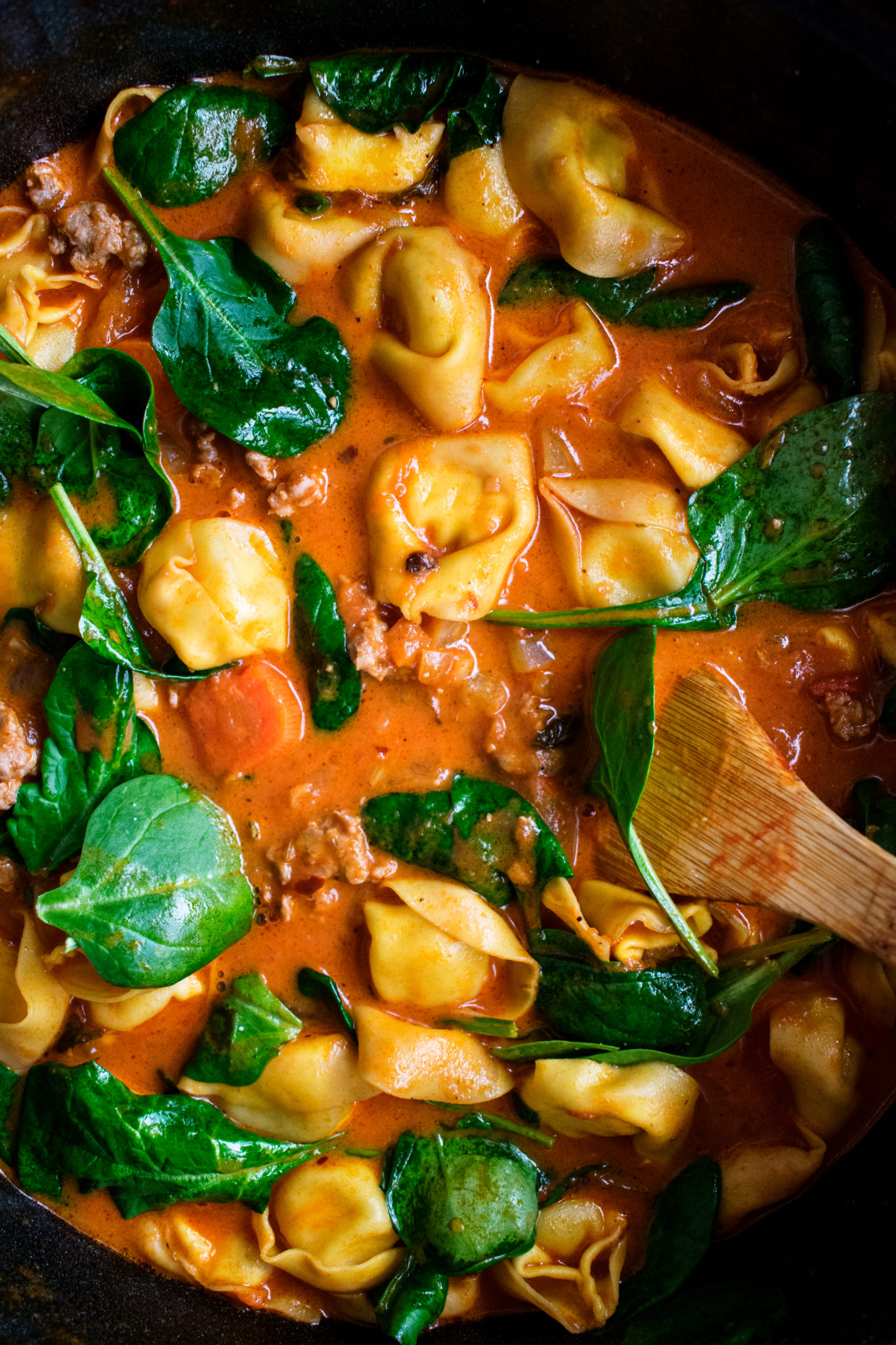 Creamy Tortellini Soup with Sausage &amp; Spinach - The Original Dish