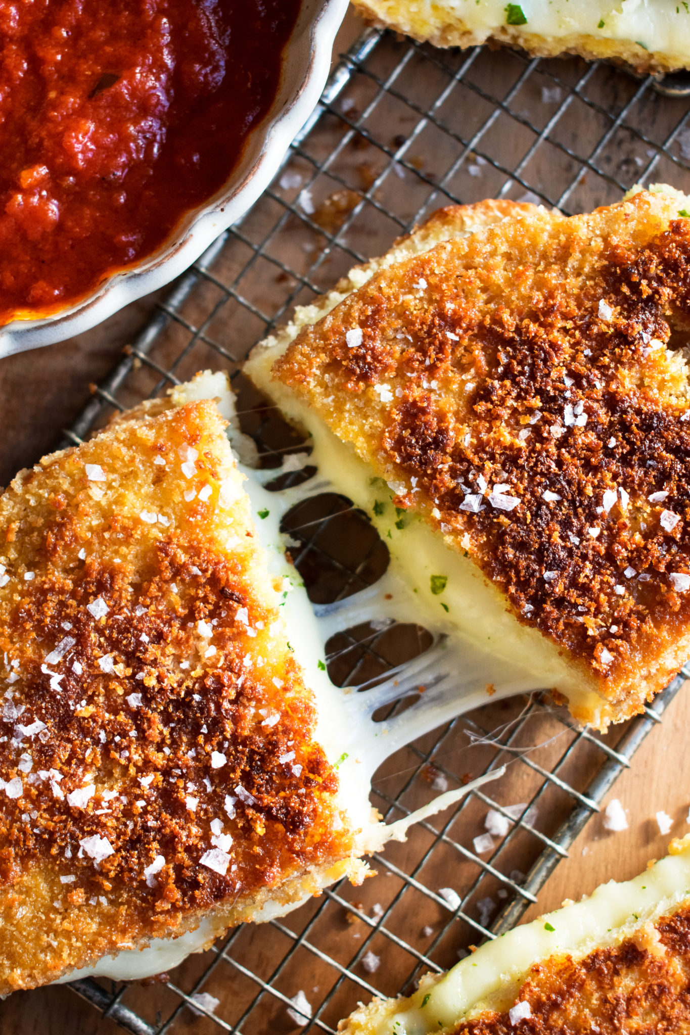 Garlicky Fried Mozzarella Sandwich The Original Dish