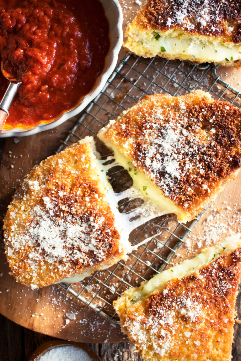 Garlicky Fried Mozzarella Sandwich The Original Dish