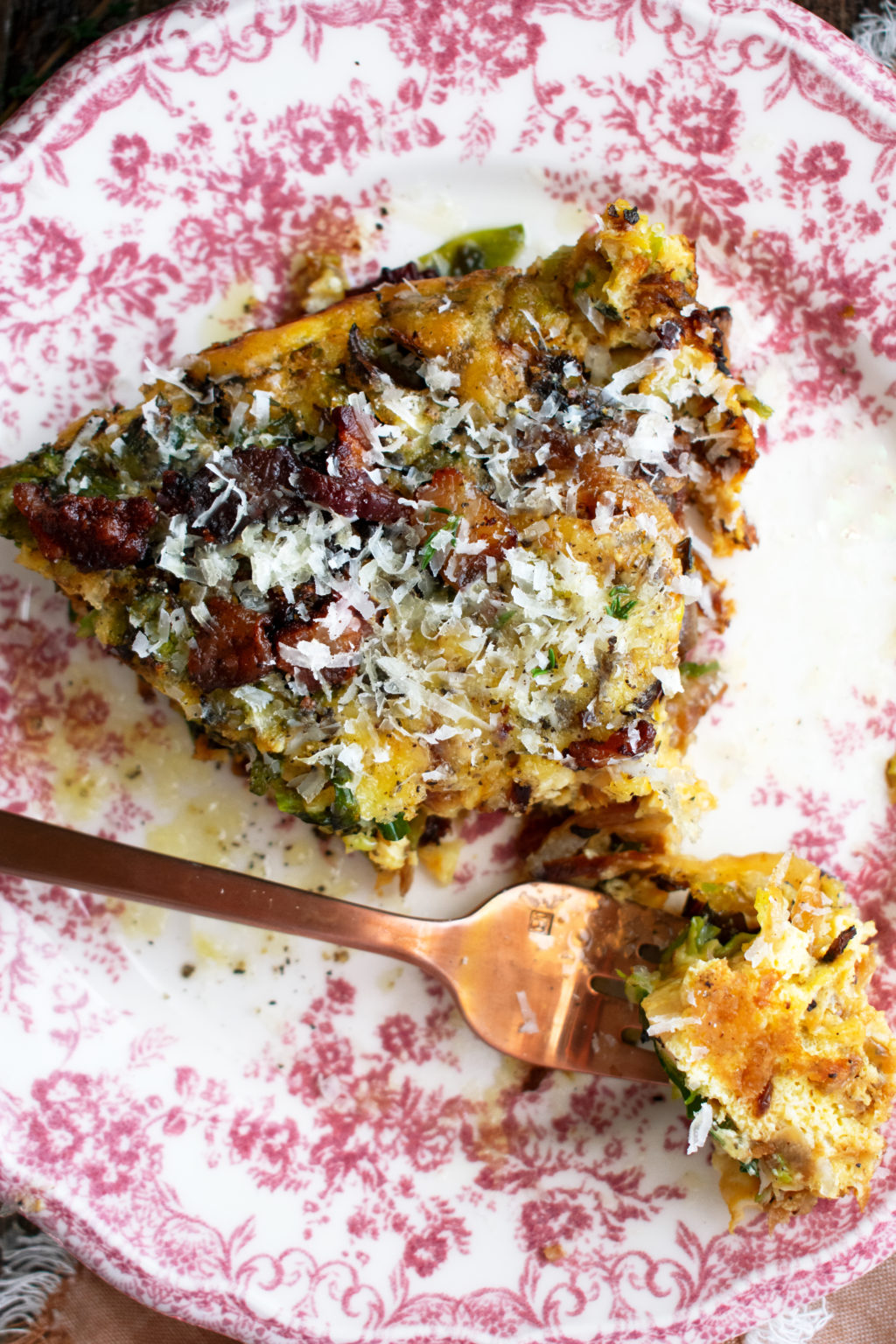 Brussels Sprout Frittata with Bacon & Parmesan The Original Dish