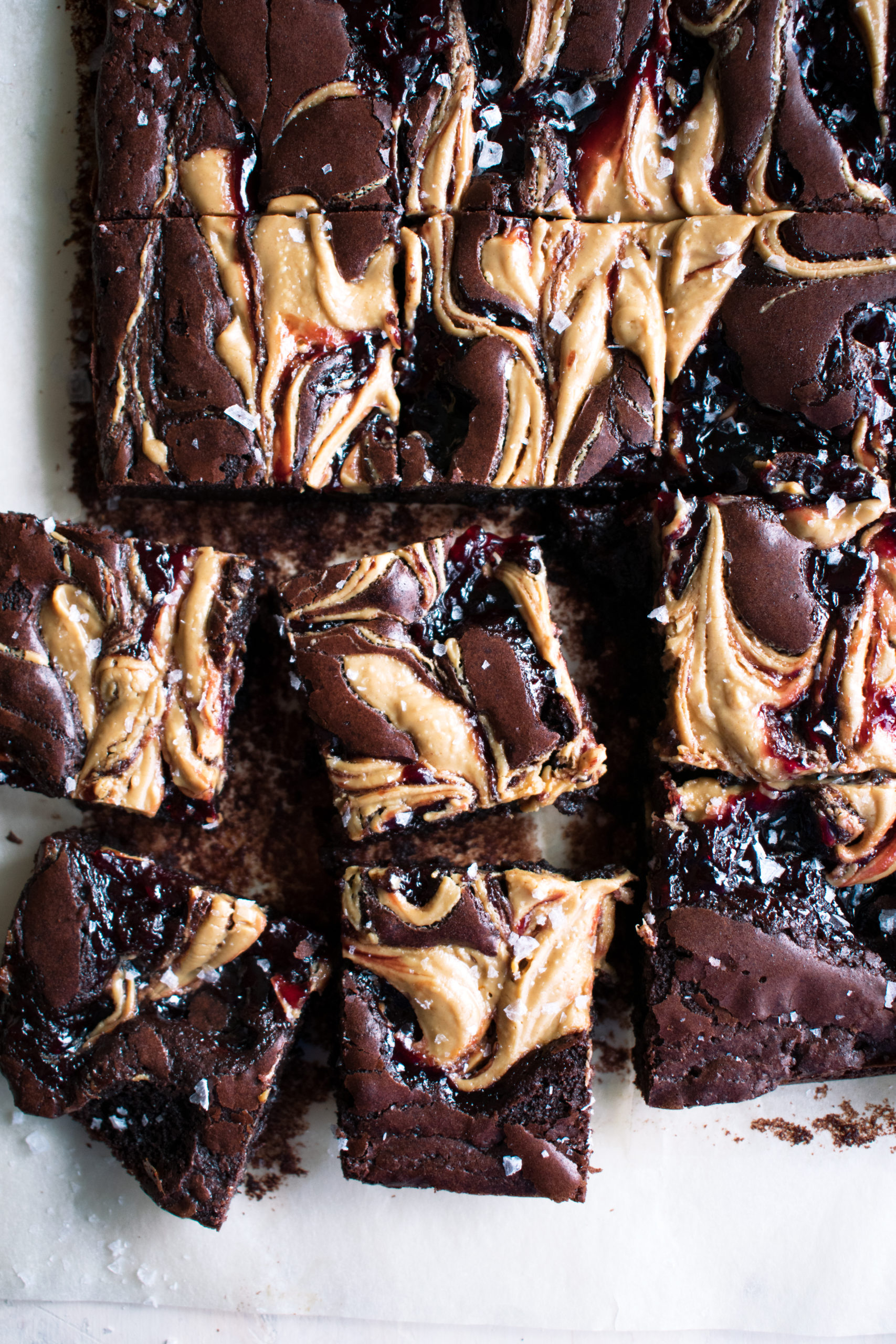 Peanut Butter and Jelly Brownies - The Original Dish