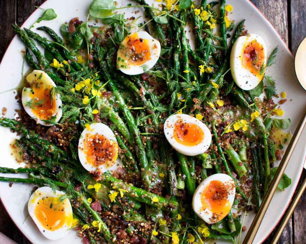 Charred Asparagus with Horseradish Vinaigrette