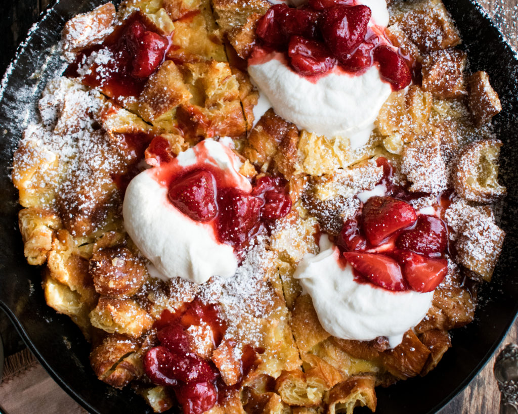 Skillet Croissant Bread Pudding