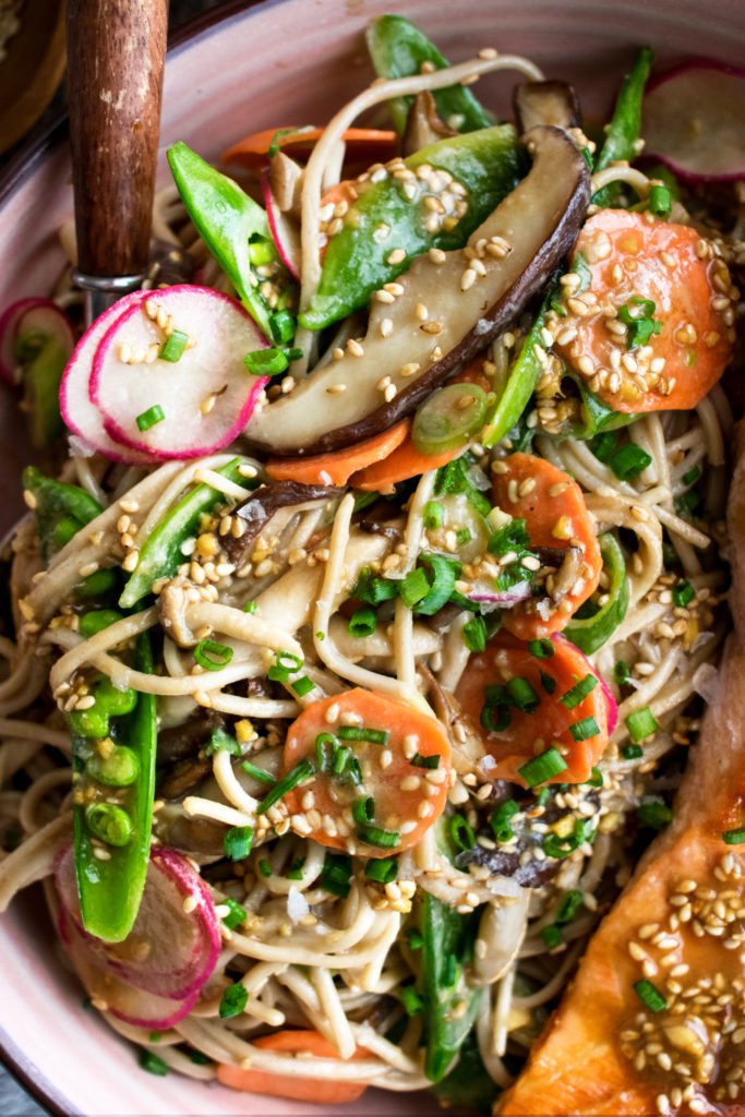 Soba Noodle Salad with Salmon