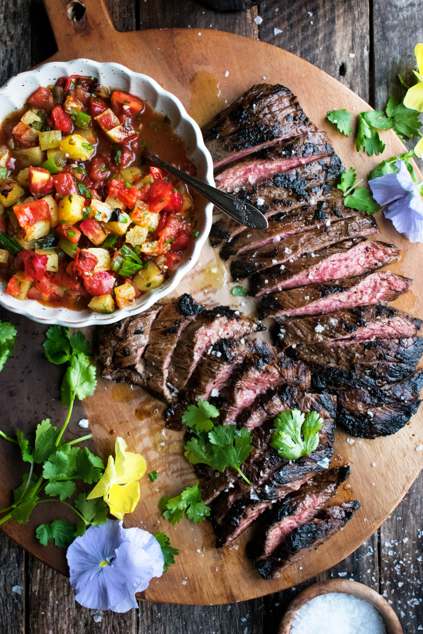 Mezcal-Marinated Skirt Steak with Grilled Pineapple Salsa - The ...