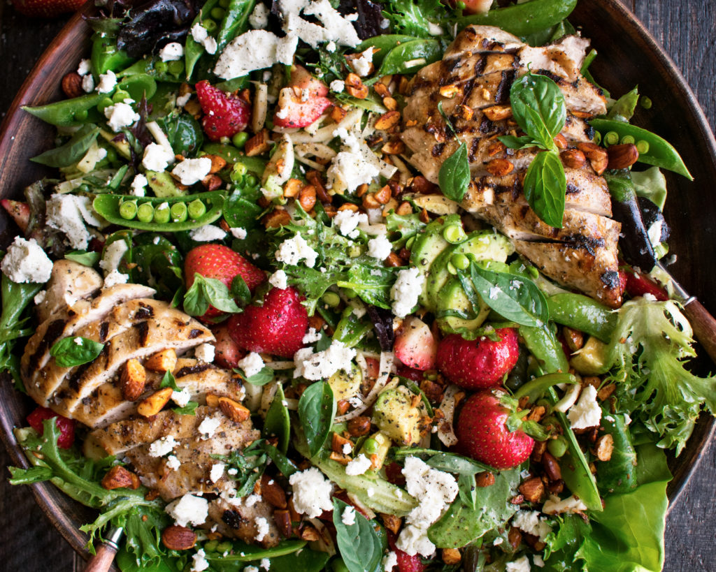 Strawberry & Avocado Grilled Chicken Salad