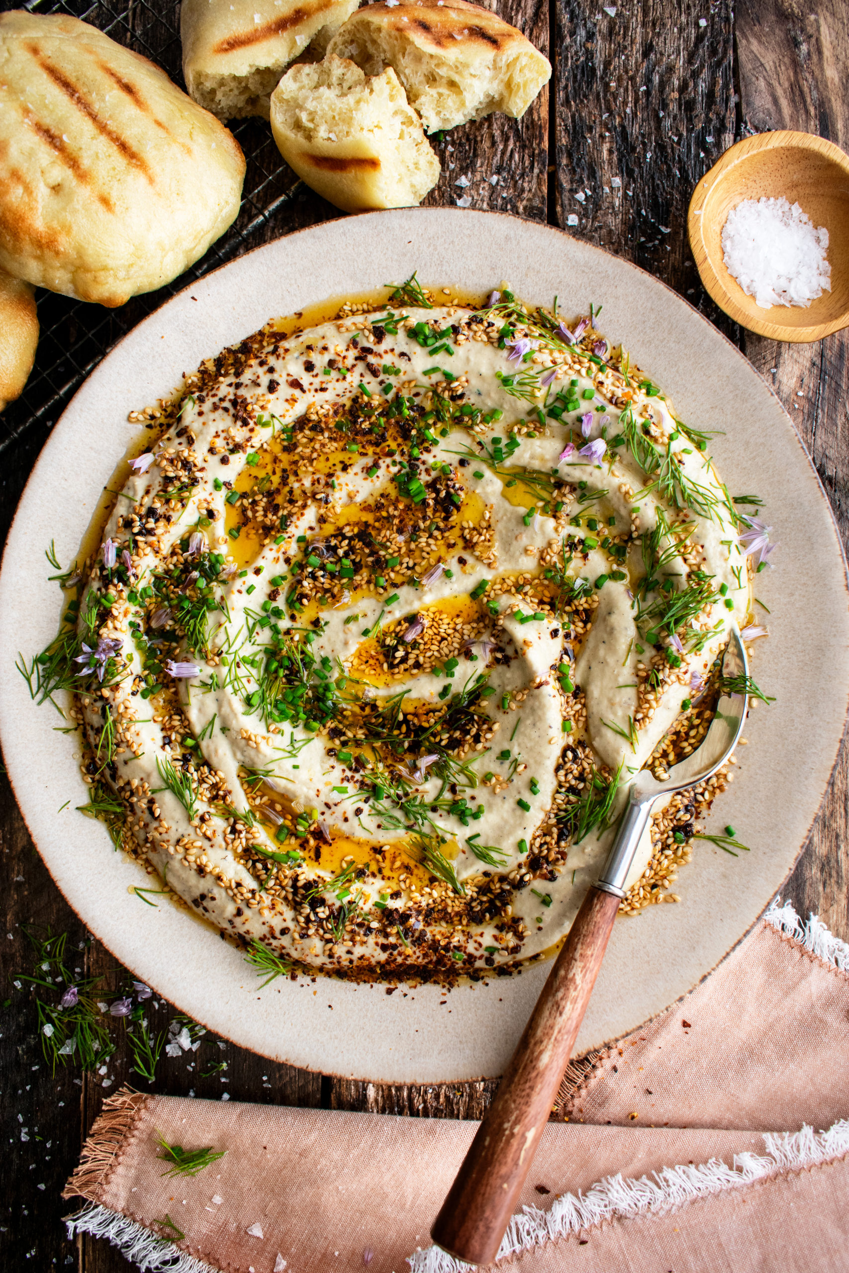 Charred Eggplant Dip with Toasted Sesame Chili Oil - The Original Dish