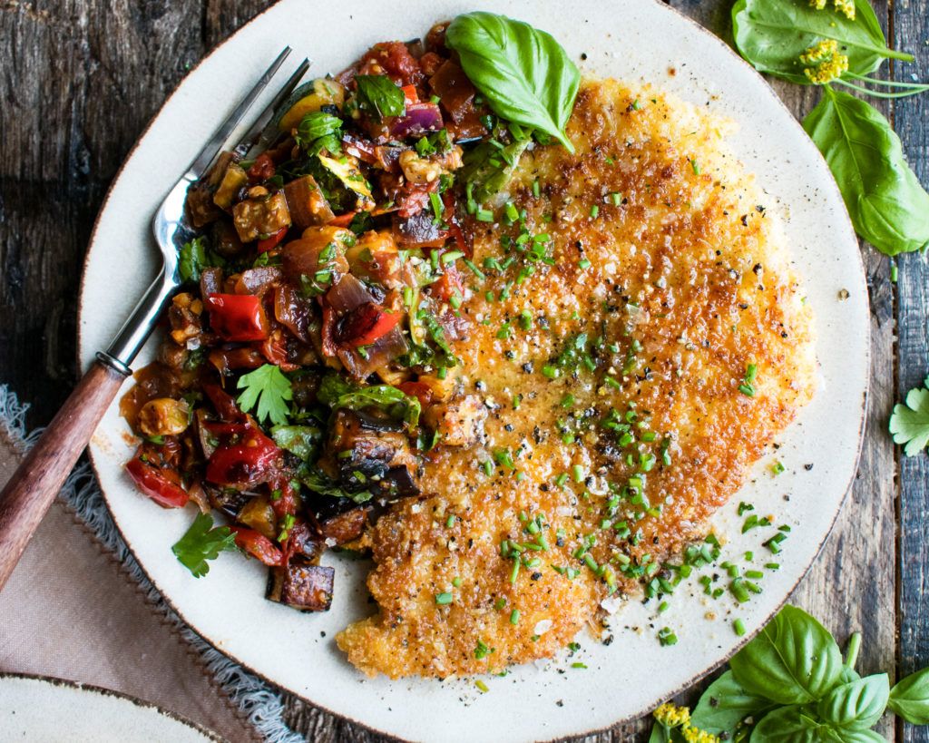 Parmesan Crusted Chicken with Ratatouille