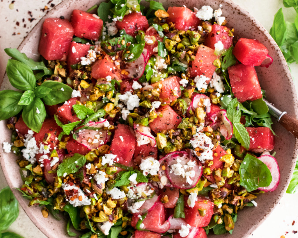 Watermelon Arugula Salad with Feta