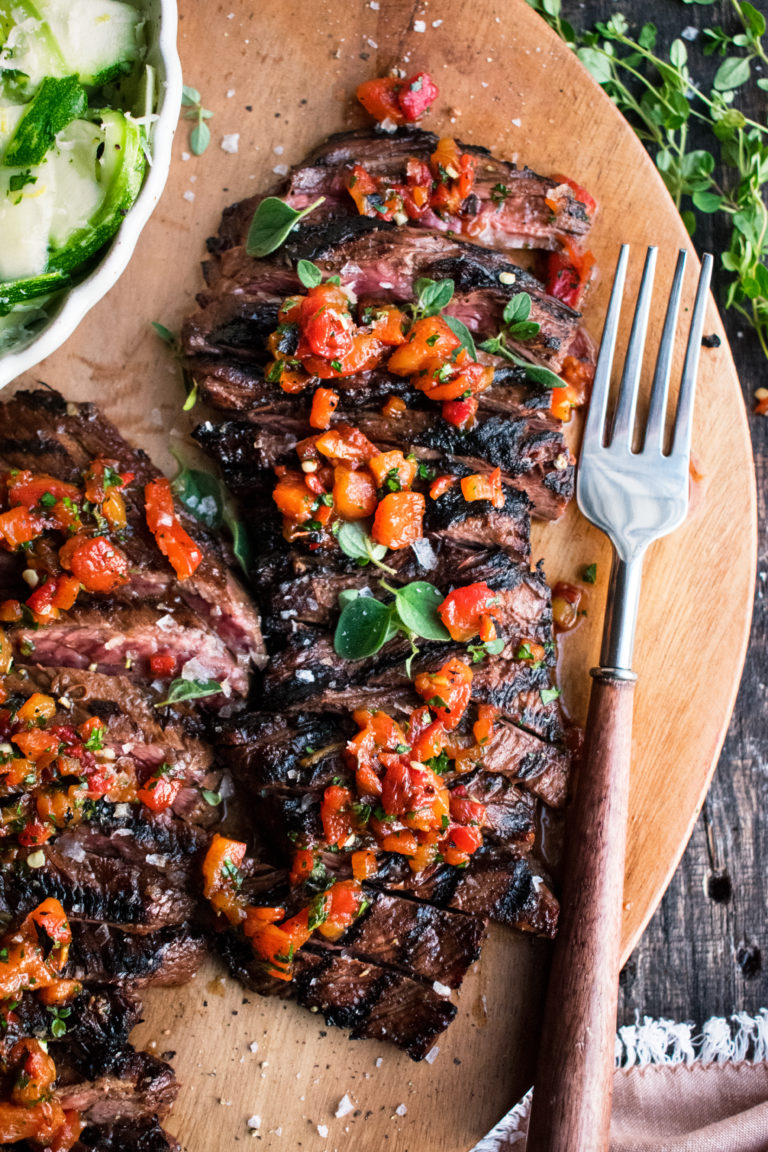 Balsamic Skirt Steak with Red Pepper Relish The Original Dish