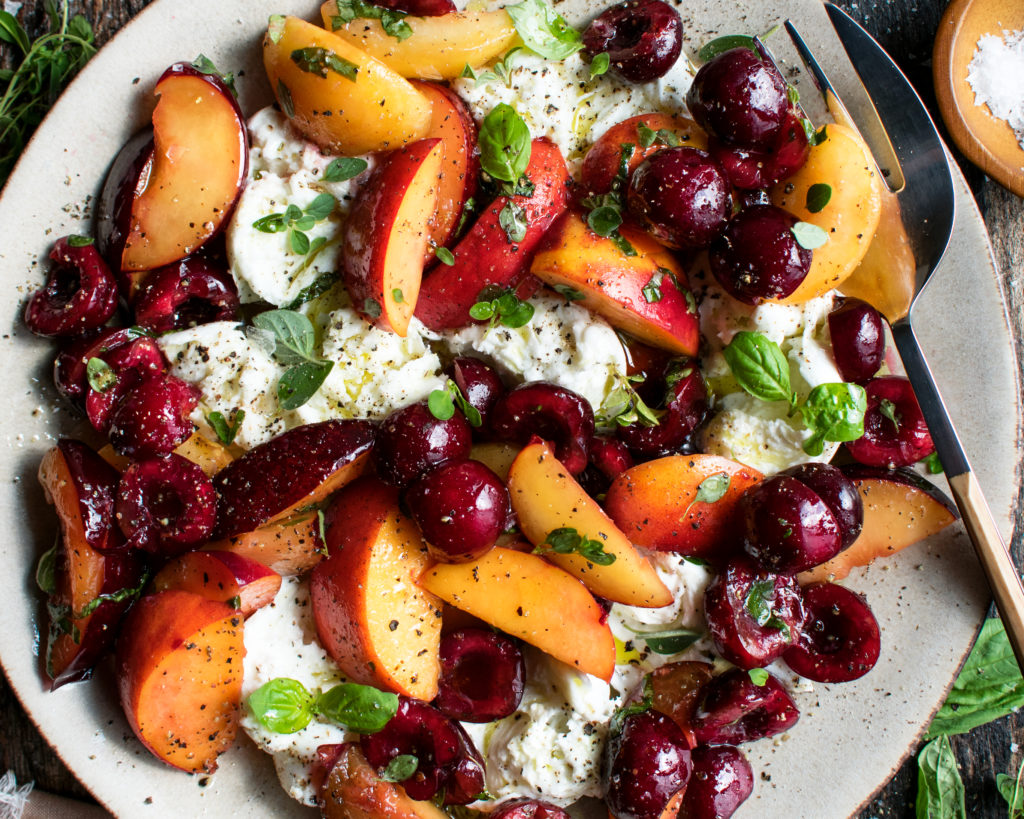 Marinated Stone Fruit Caprese Salad