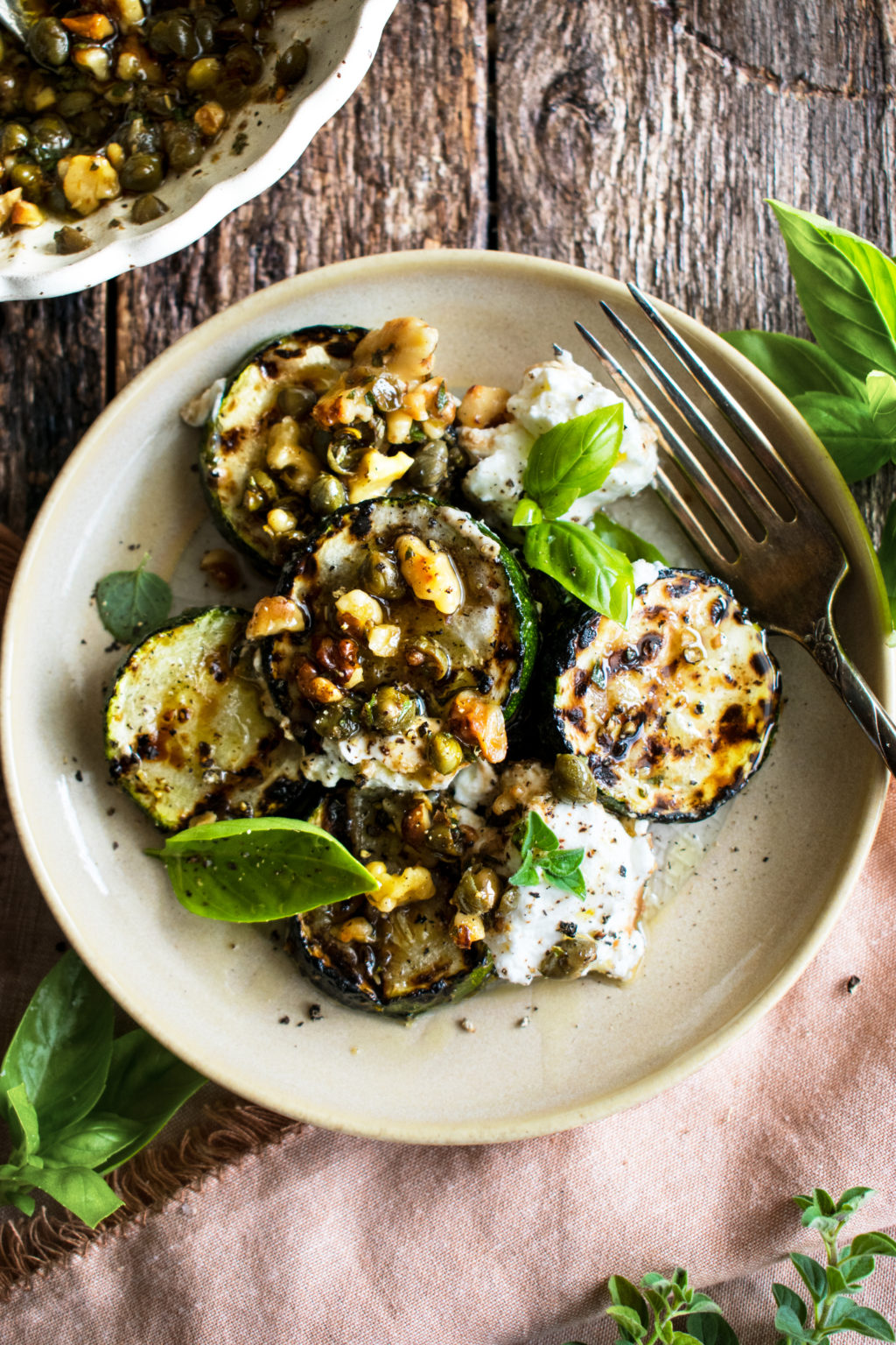 Grilled Zucchini with Ricotta & Caper Vinaigrette The Original Dish