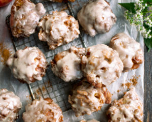 Apple Fritters with Salted Maple Glaze