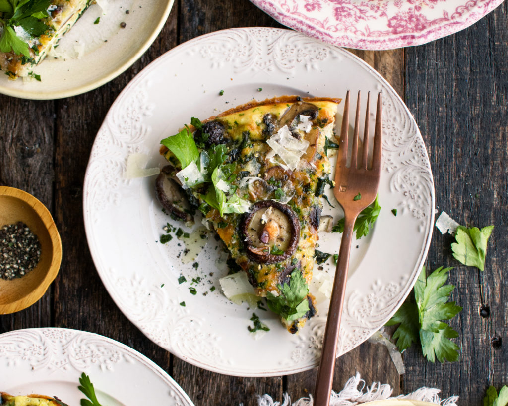 Mushroom Frittata with Asiago & Kale