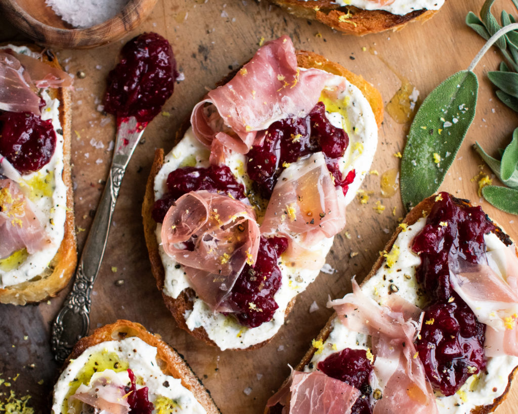 Cranberry & Prosciutto Ricotta Toast