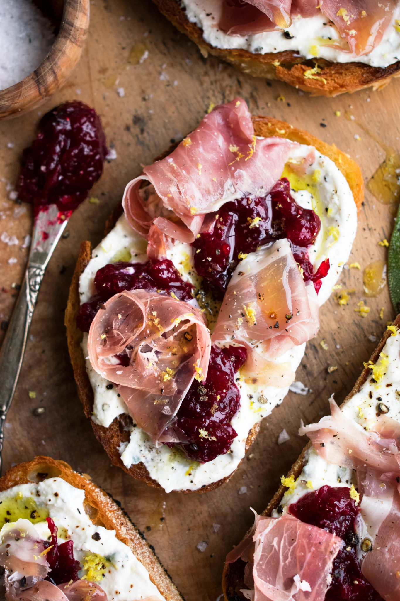 Cranberry & Prosciutto Ricotta Toast The Original Dish