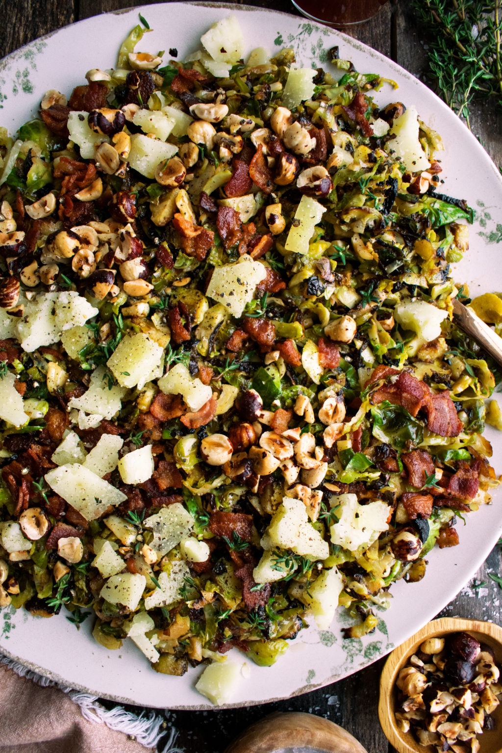 Shaved Brussels Sprouts with Bacon & Cider Syrup The Original Dish