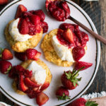 Brown Sugar Strawberry Shortcakes on a plate