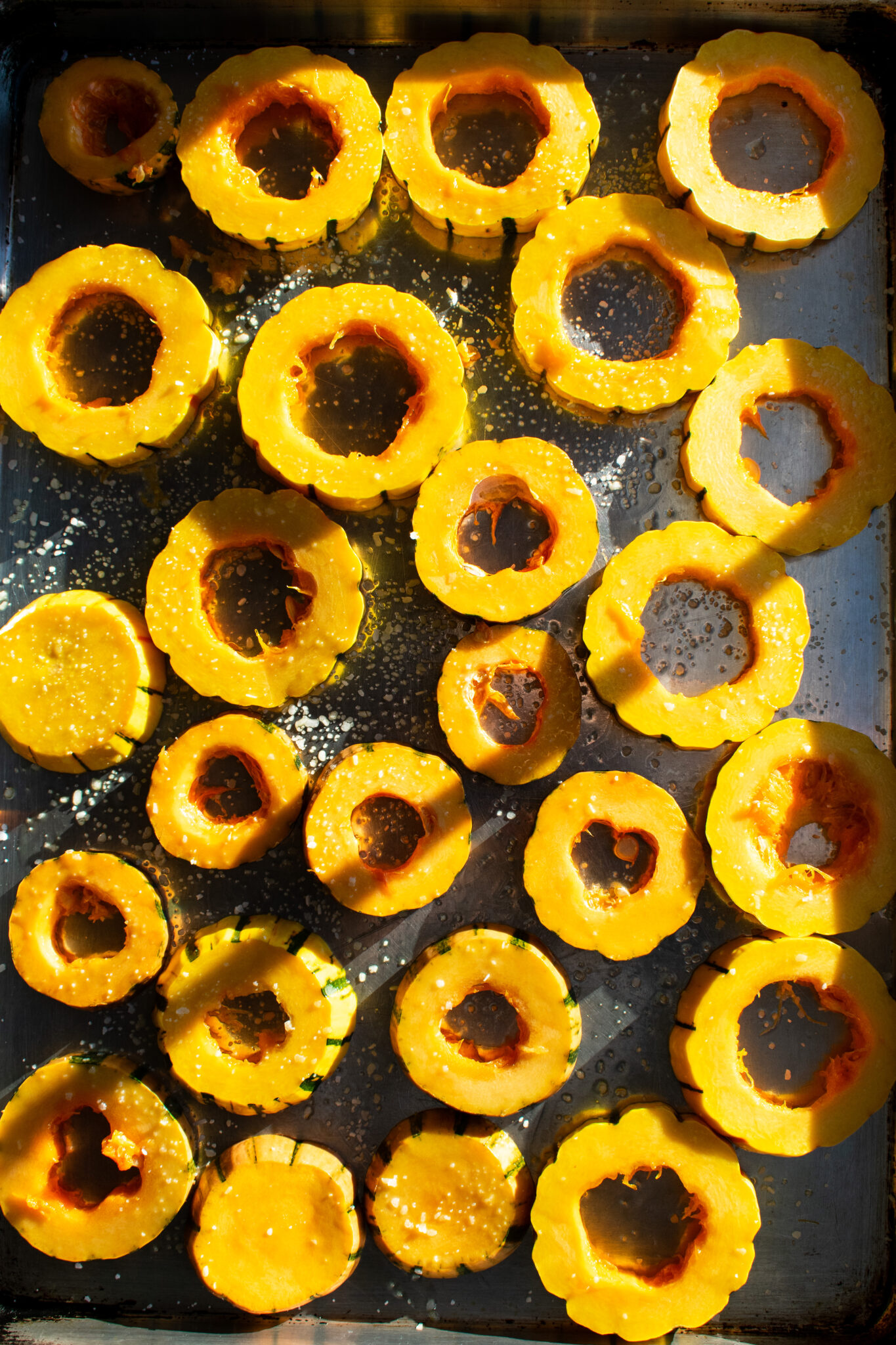 Pomegranate Glazed Delicata Squash with Feta & Pistachios The