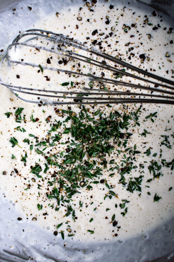 buttermilk dressing in a mixing bowl