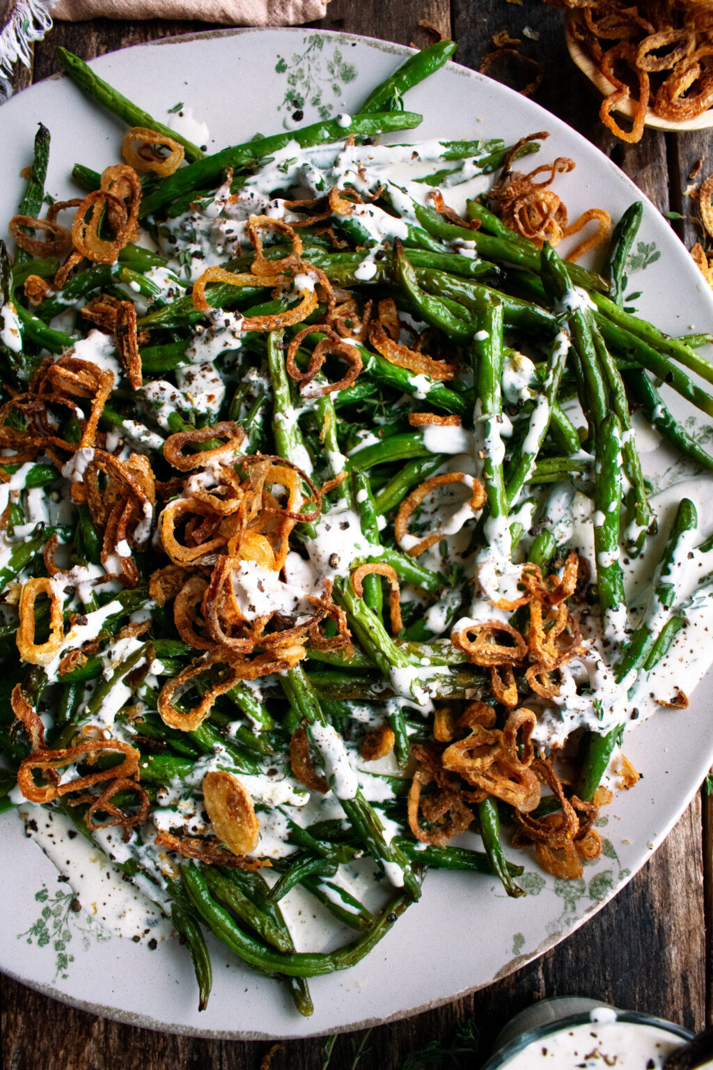 Roasted Green Beans with Buttermilk Dressing - The Original Dish