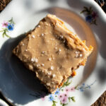 one Spiced Apple Pecan Blondie on a plate