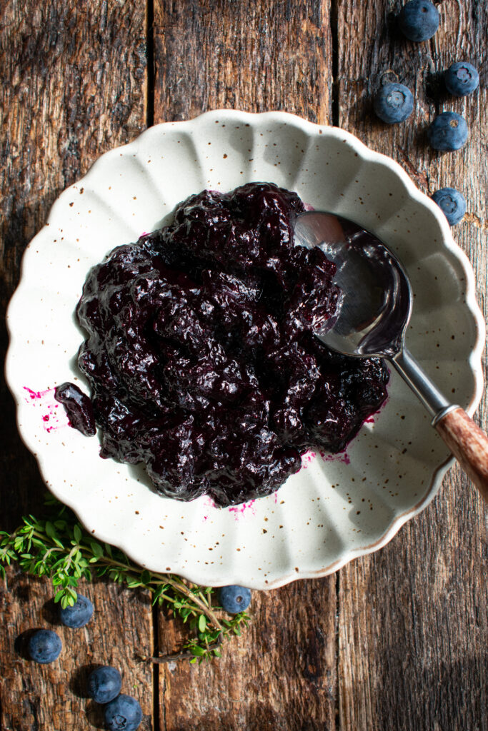 bowl of blueberry jam