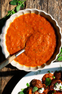 bowl of red pepper sauce