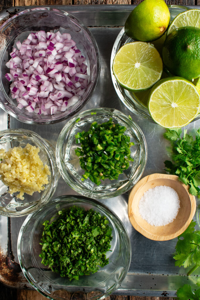 prepped guacamole ingredients