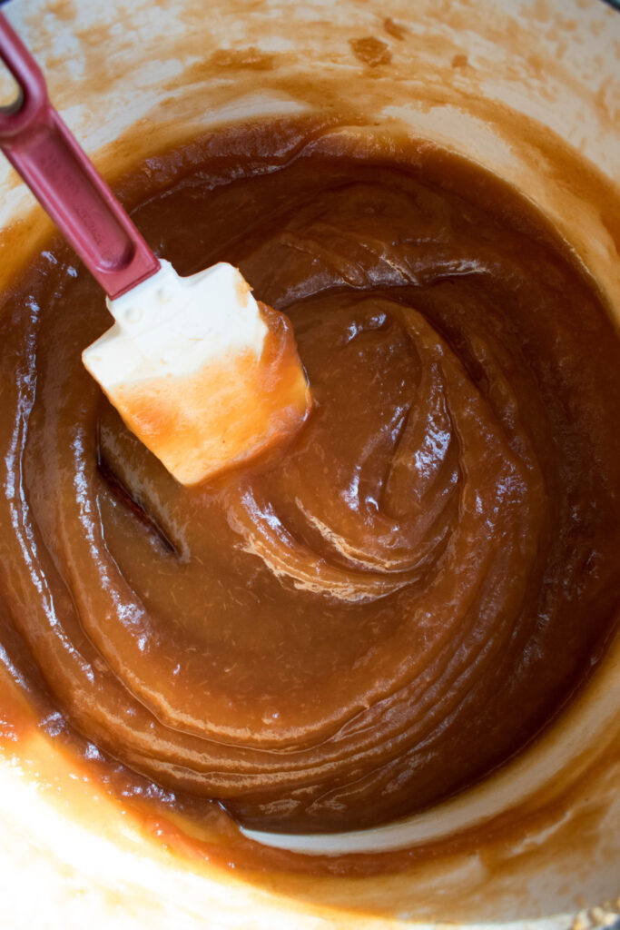 apple butter cooking in a pot