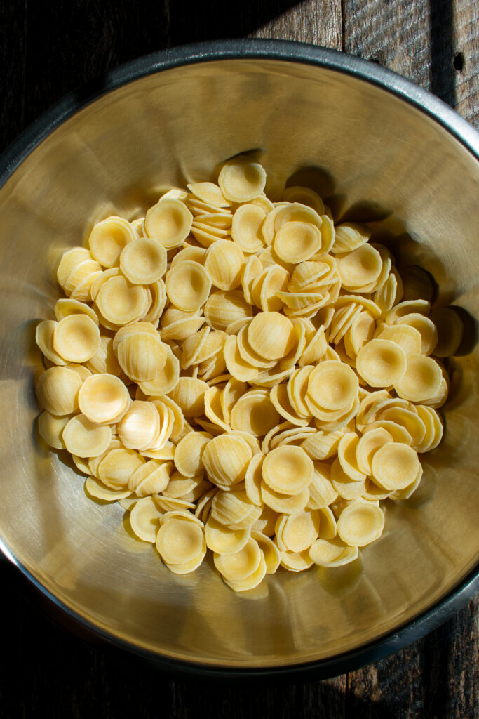 DeLallo orecchiette in a bowl