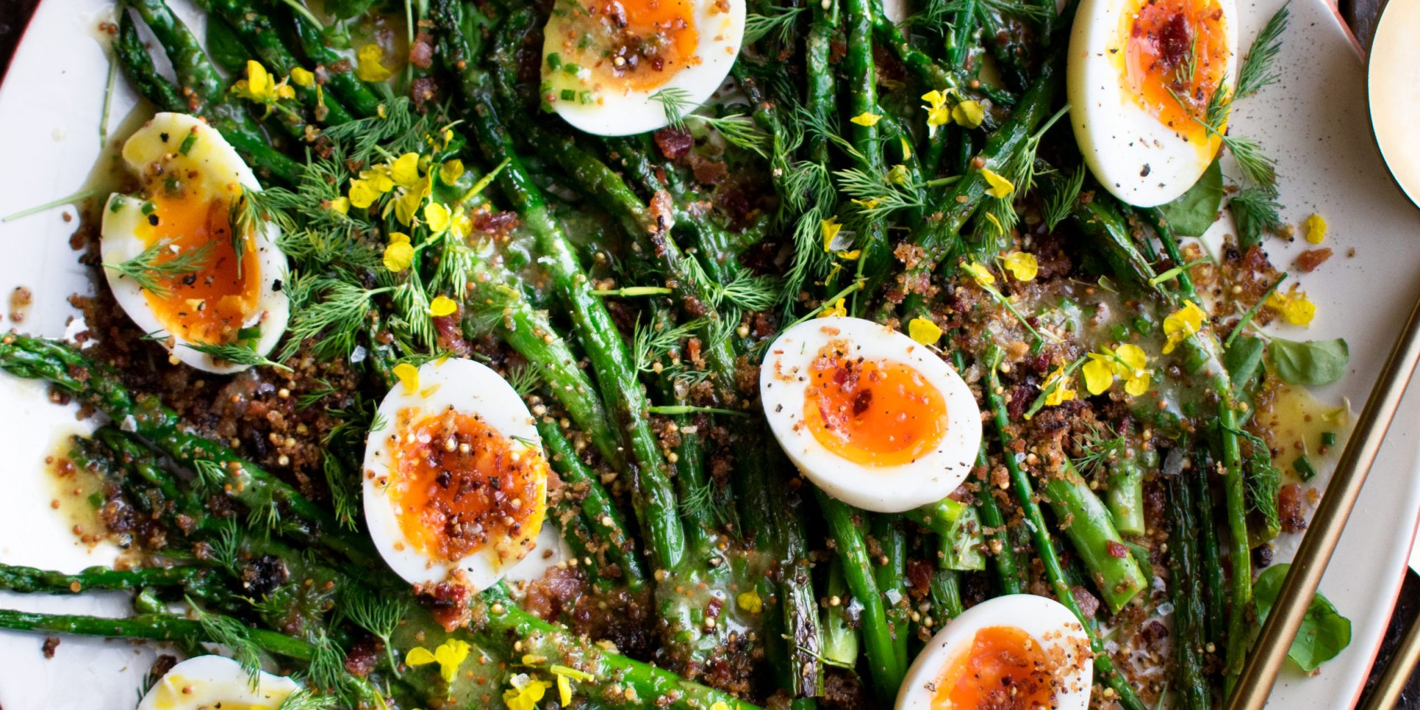 Charred Asparagus with Horseradish Vinaigrette